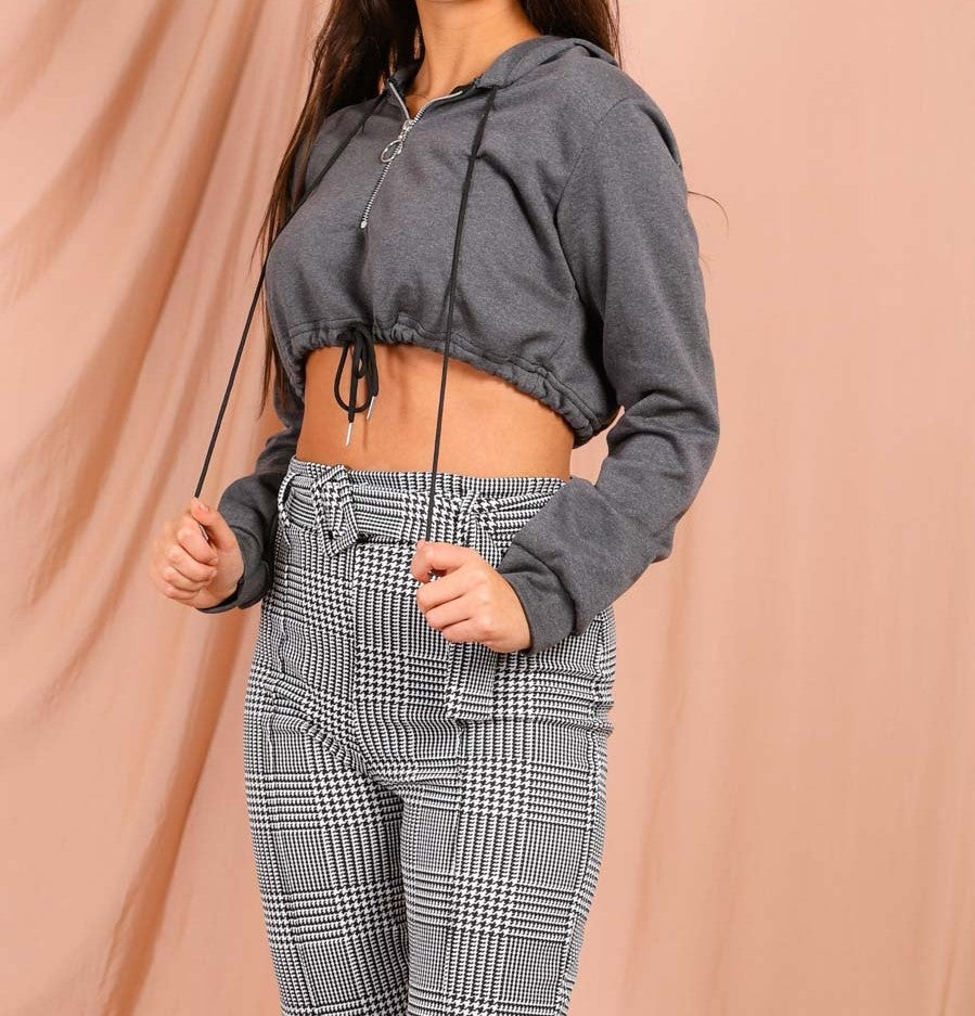 Zipped In Cropped Hoodie