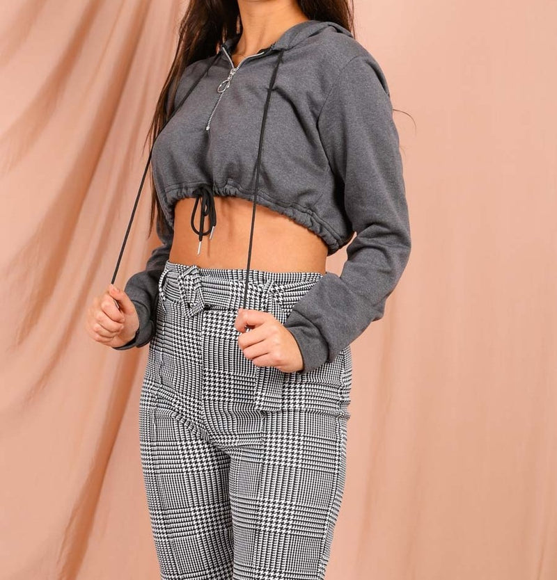 Zipped In Cropped Hoodie