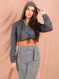 Zipped In Cropped Hoodie