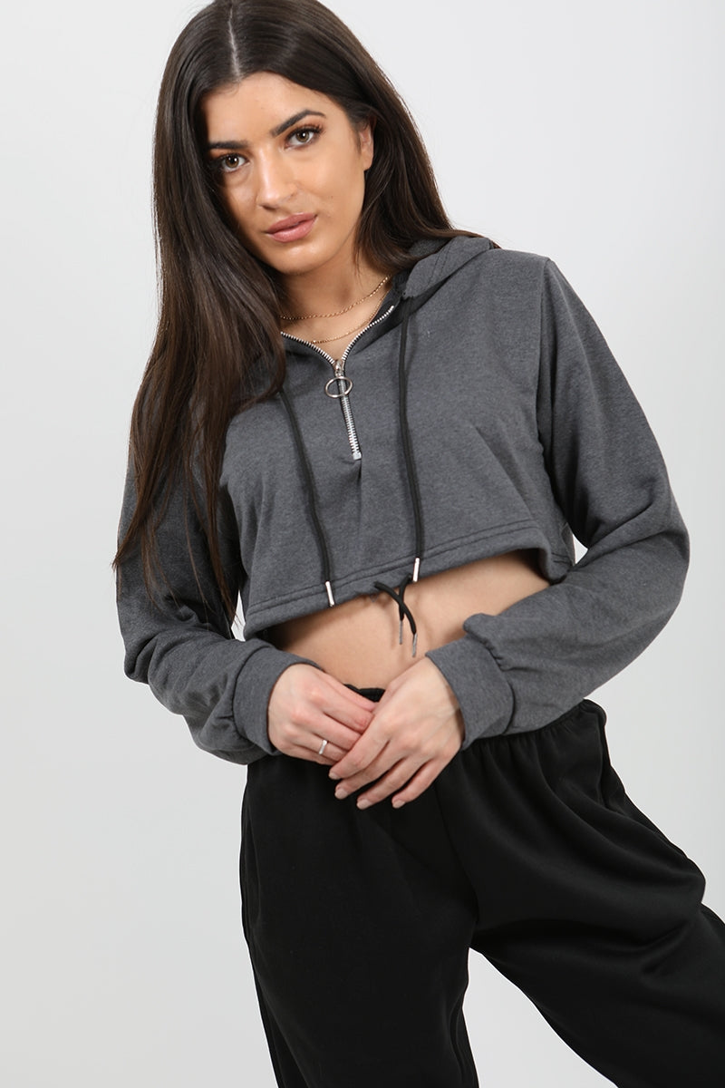 Zipped In Cropped Hoodie