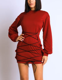 Sweater Ties Mini Dress