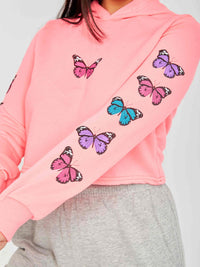 Give Me Butterflies Cropped Hoodie