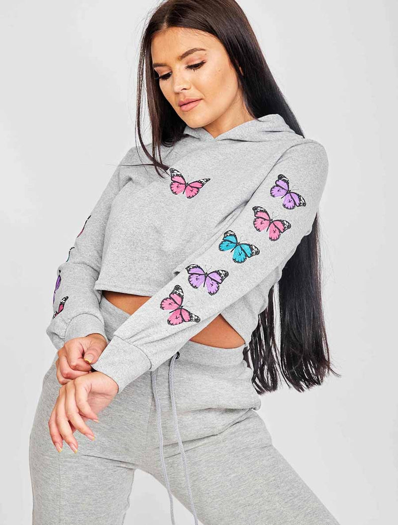 Give Me Butterflies Cropped Hoodie