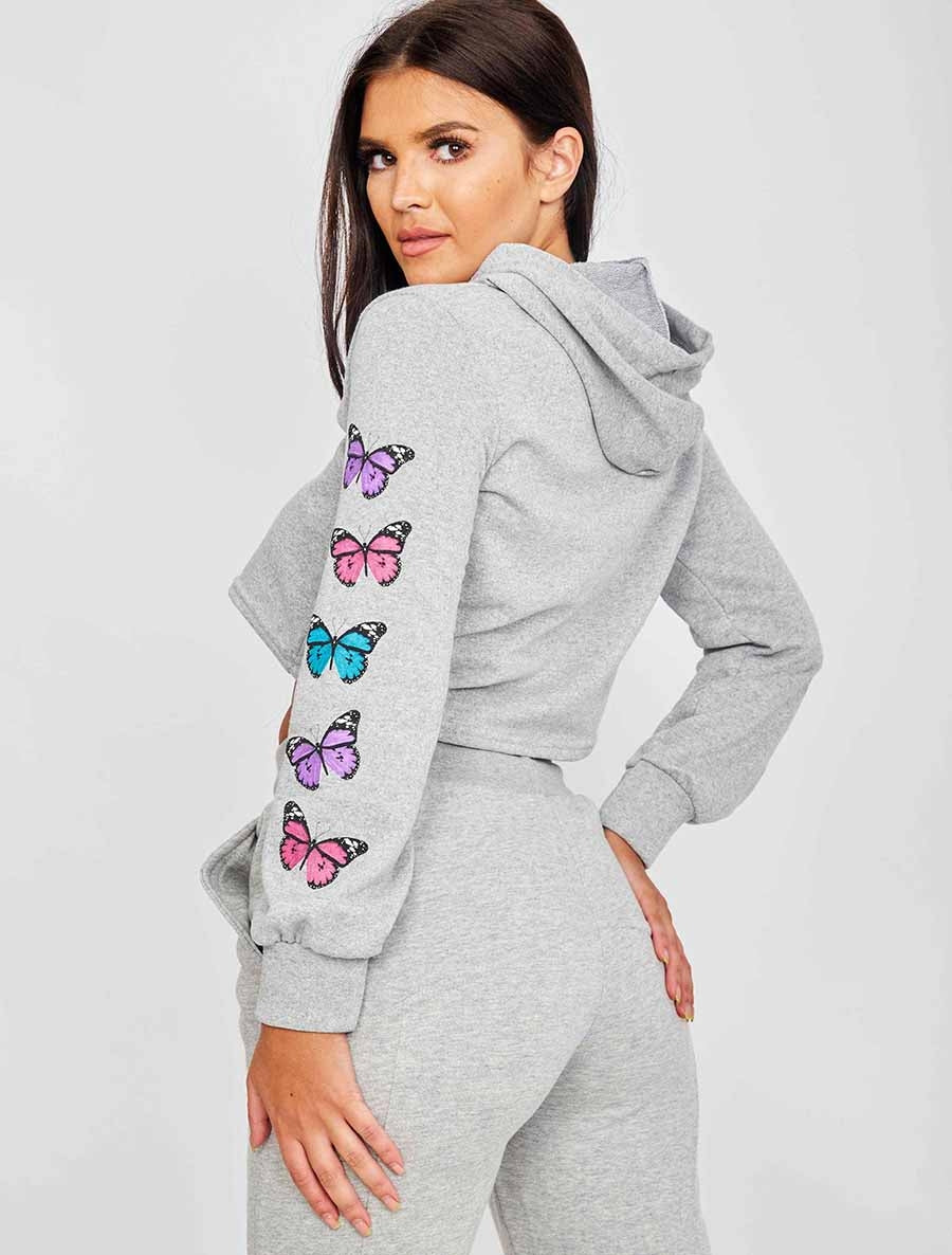 Give Me Butterflies Cropped Hoodie