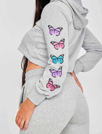 Give Me Butterflies Cropped Hoodie